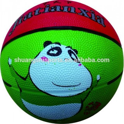 Pure eco-friendly materials custom print mini colorful rubber basketball for promotion or kids or gift